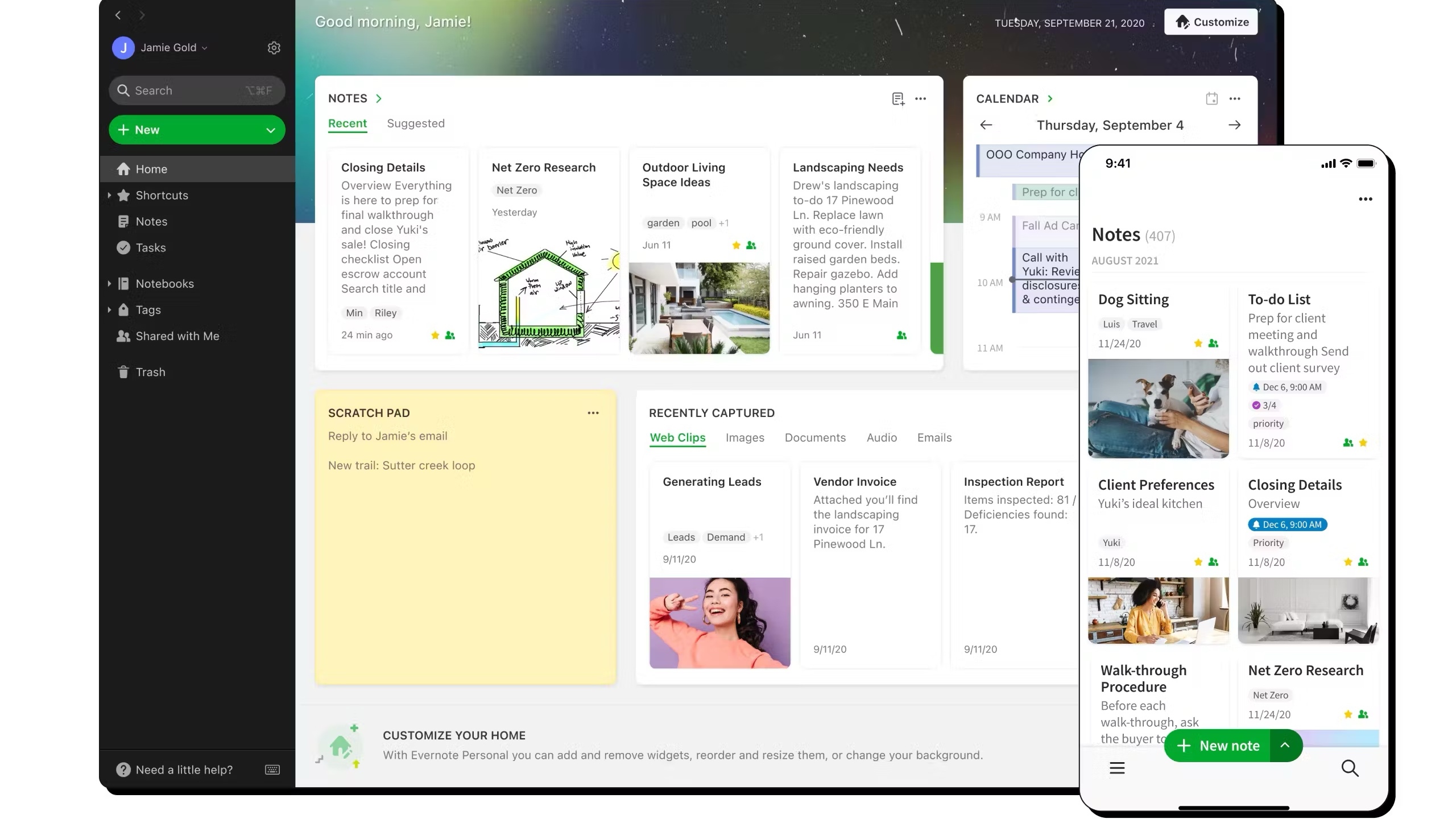 Evernote jot, journal and record your mind